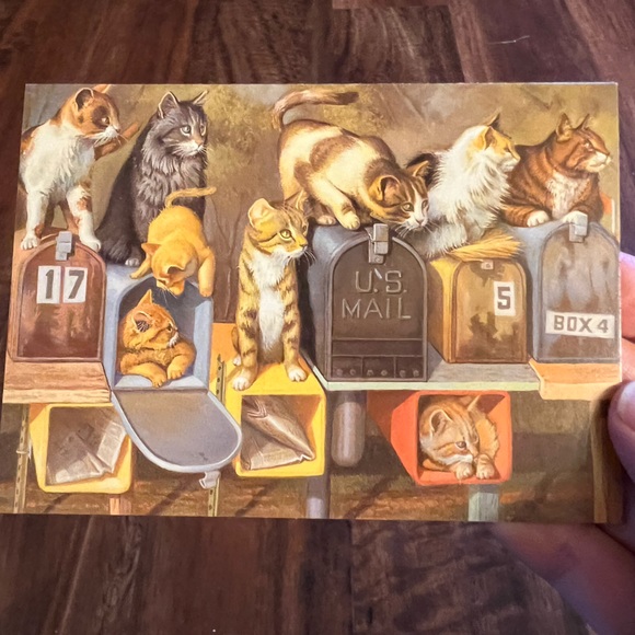 Cats Mailboxes Blank Note Card Kitty Cat Crown Point Graphics Bryan Moon Vintage - Picture 2 of 6